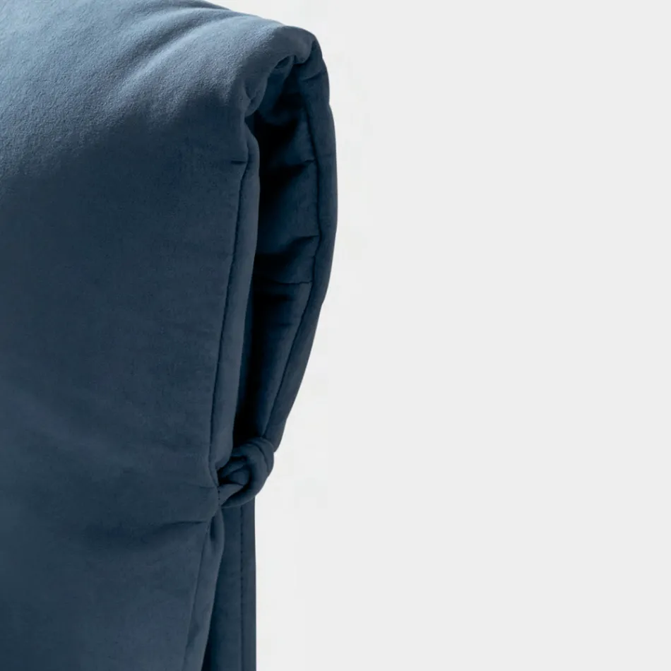 Doppelbett 160x190 mit Kissen, die das gesamte Kopfteil umhüllen - Charme Viadurini