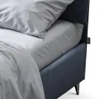 Doppelbett 160x190 mit Kissen, die das gesamte Kopfteil umhüllen - Charme Viadurini