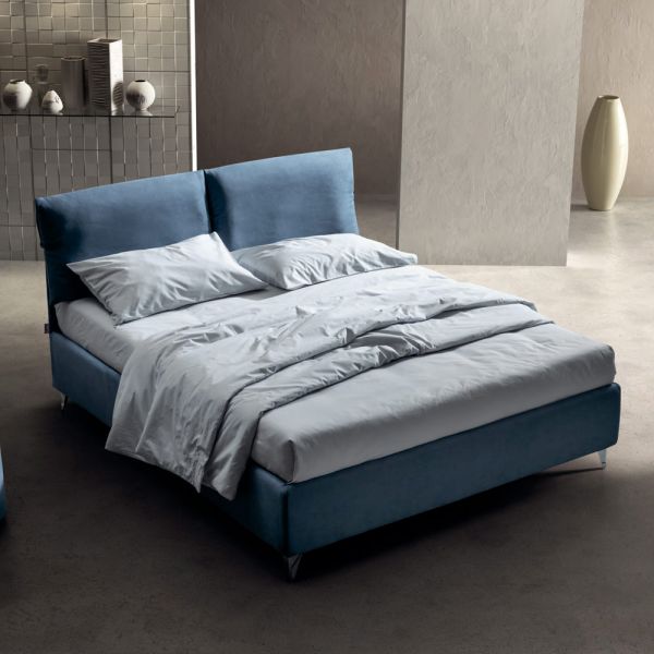 Doppelbett 160x190 mit kissen, die das gesamte kopfteil umhüllen - charme