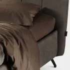Doppelbett 160x190 mit Polsterung mit vertikalen Ripsprofilen - Nices Viadurini