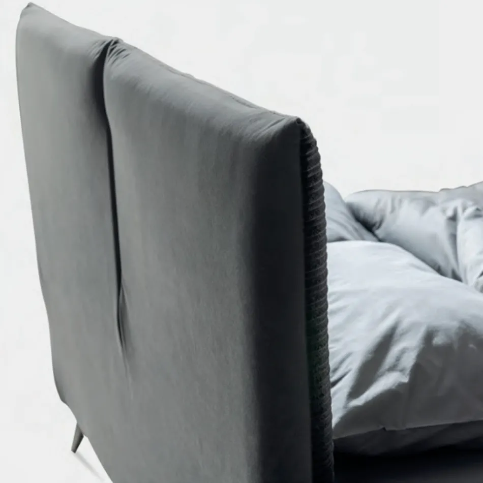 Doppelbett 160x190 mit kissenförmiger Polsterung - Brezze Viadurini