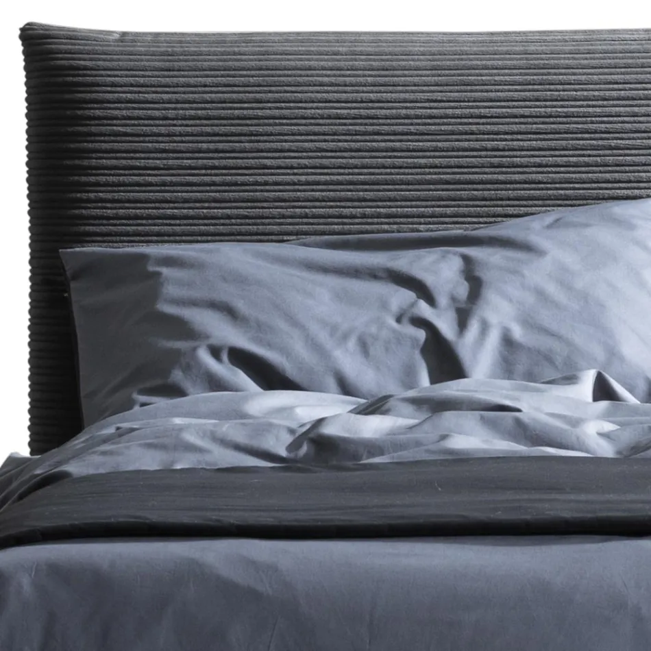 Doppelbett 160x190 mit kissenförmiger Polsterung - Brezze Viadurini