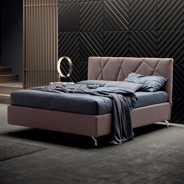 Doppelbett 160x190 mit geometrischer steppung - ciottolino