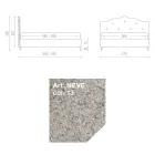 Doppelbett 160x190 mit umlaufendem Rüschenkopfteil und Knöpfen - Rest Viadurini