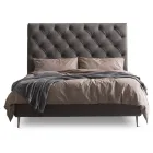 Doppelbett 160x190 mit hohem und gestepptem Kopfteil Made in Italy - Sallie Viadurini