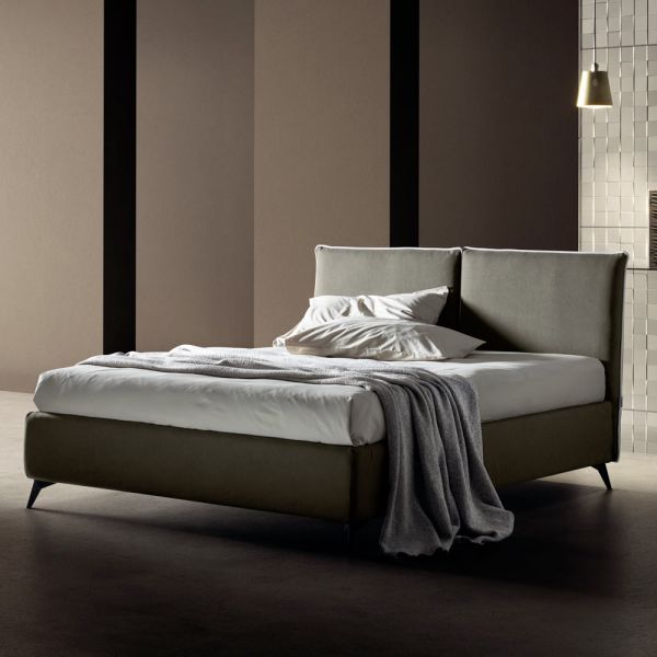 Doppelbett 160x190 mit mittig geteiltem kopfteil made in italy - celesti