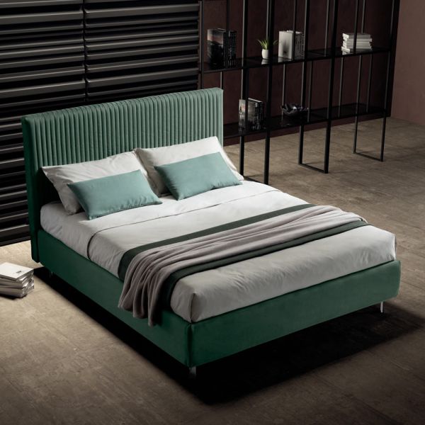 Doppelbett 160x190 mit mehrstreifen-schmalbandsteppung - meduse
