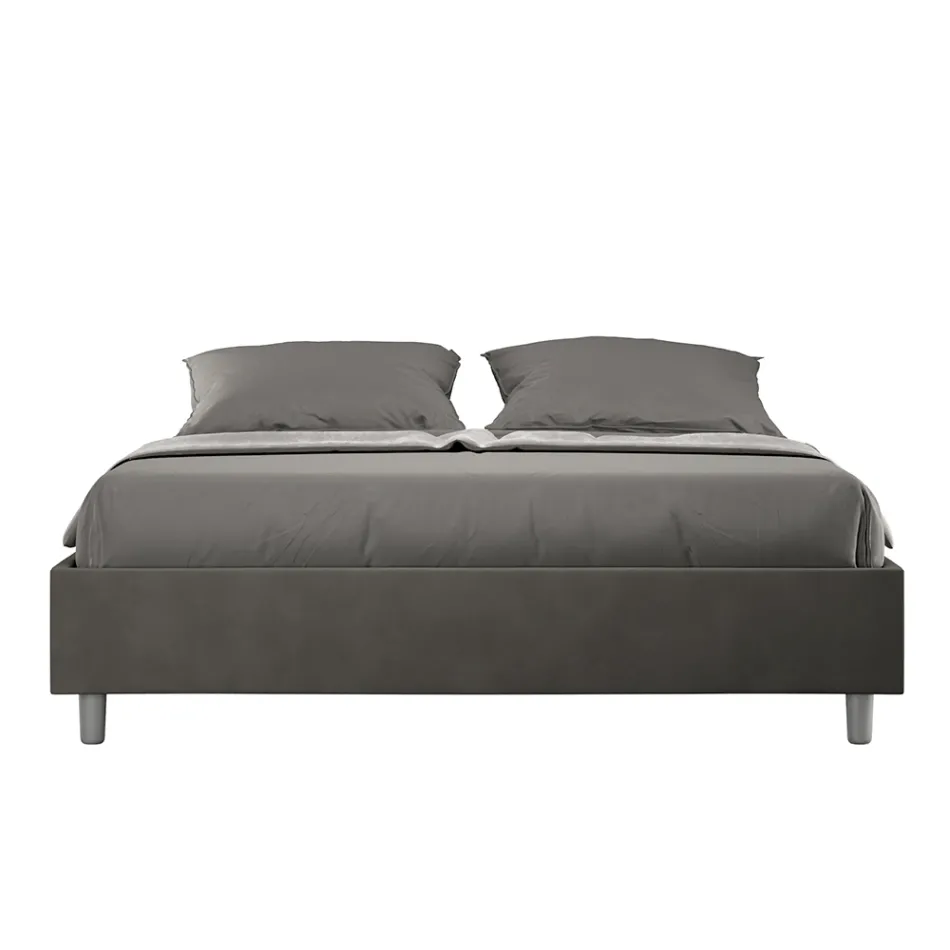 Doppelbett 160 x 200 cm, bezogen mit Mikrofaser, hergestellt in Italien - Athlete Viadurini