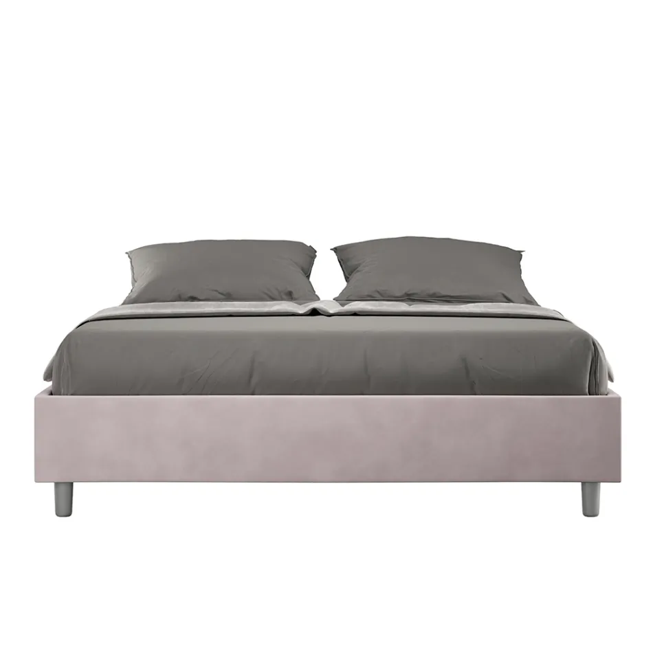 Doppelbett 160 x 200 cm, bezogen mit Mikrofaser, hergestellt in Italien - Athlete Viadurini