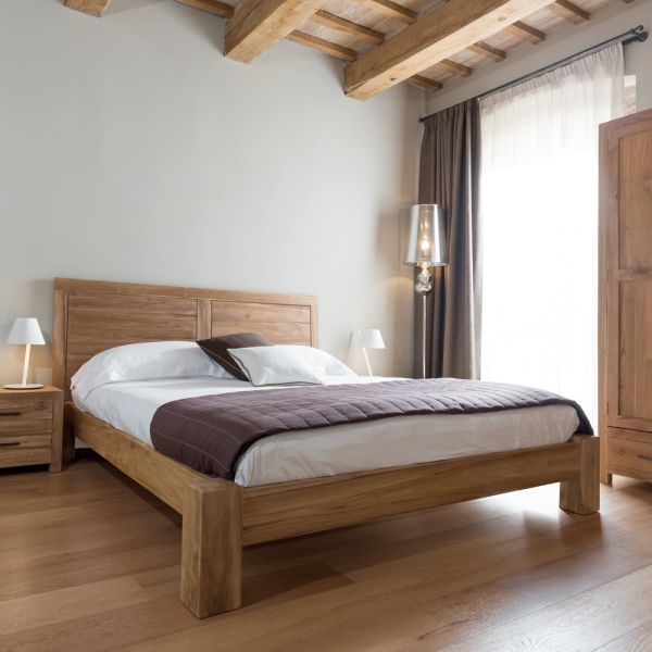 Doppelbett (160 x 200 cm) aus massivem teakholz - fresco