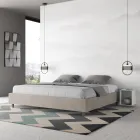 Doppelbett 180 x 200 cm, bezogen mit Mikrofaser, hergestellt in Italien - Athlete Viadurini