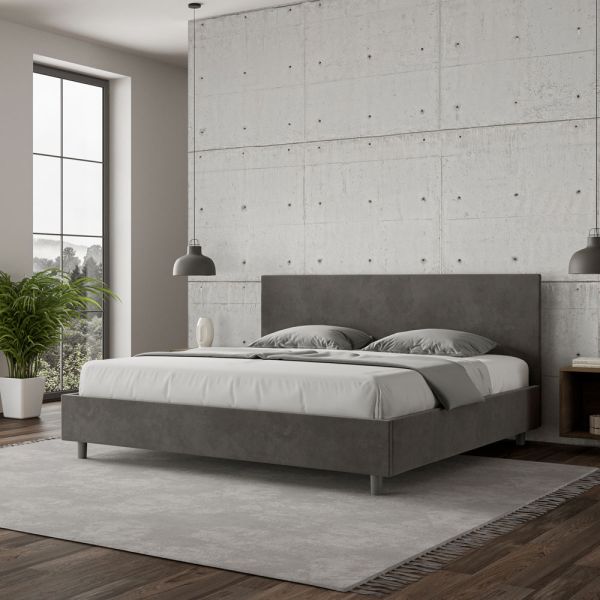 Doppelbett 190x200 cm mit mikrofaser-kopfteil, hergestellt in italien - pallone