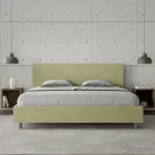 Doppelbett 200x200 cm mit Mikrofaser-Kopfteil, hergestellt in Italien - Pallone Viadurini