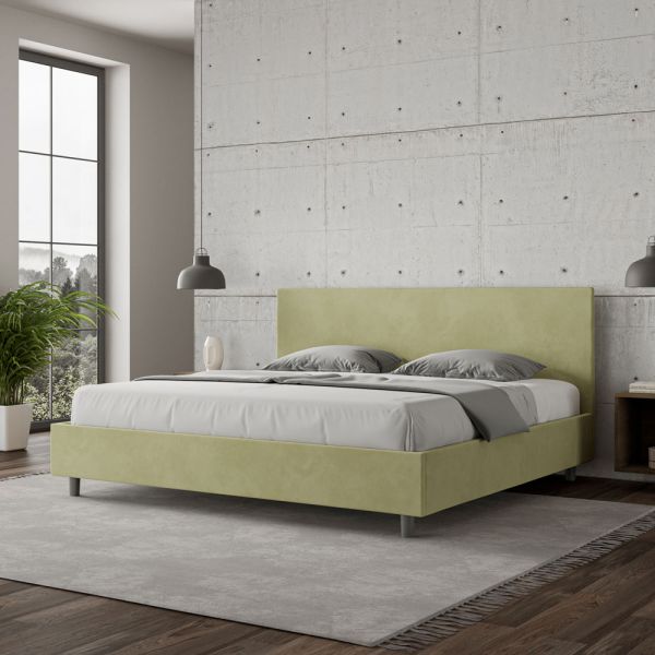 Doppelbett 200x200 cm mit mikrofaser-kopfteil, hergestellt in italien - pallone