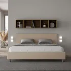 Doppelbett 200x200 cm mit Kopfteil aus Kunstleder, hergestellt in Italien - Pallone Viadurini