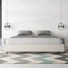 Doppelbett 200x200 cm, bezogen mit Kunstleder, hergestellt in Italien - Athlete Viadurini