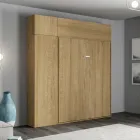 Vertikales Klappbett für Doppelbett mit Wandeinheit und Säule - Magiccompare Viadurini