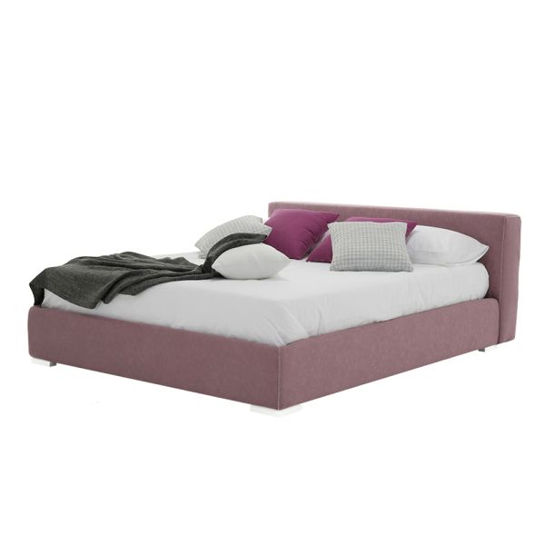 Niedriges doppelbett mit box aus stoff oder kunstleder made in italy - soraia
