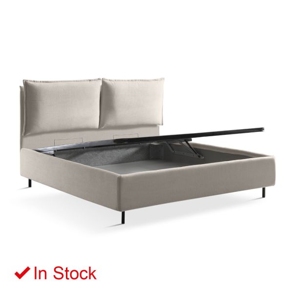Doppelbett mit aufbewahrungsbox made in italy - ernesta