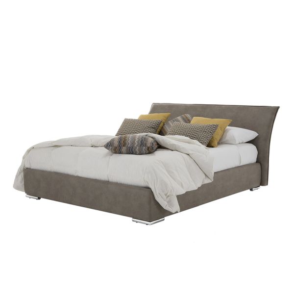 Doppelbett mit behälter aus stoff oder kunstleder made in italy - doremì