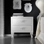 Doppelbett mit passendem Fußteil, Matratze und 2 Nachttischen – Nebbia Viadurini