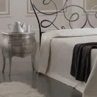 Doppelbett mit Fußteil, Matratze, Kissen und 2 Nachttischen – Lampo Viadurini