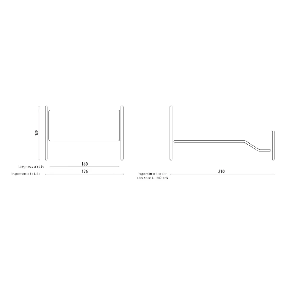 Doppelbett mit Fußteil, Matratze, Kissen und 2 Nachttischen – Lampo Viadurini