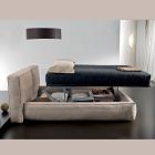 Doppelbett mit optionalem Lattenrost und Stauraumelement Made in Italy - Ribelle Viadurini