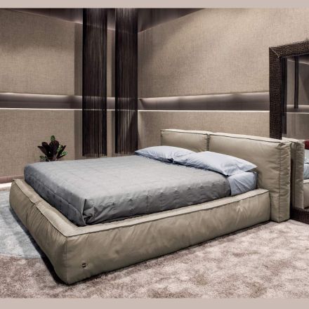 Doppelbett mit optionalem Lattenrost und Stauraum Made in Italy - Ribelle Viadurini
