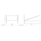 Doppelbett mit eisernem Kopfteil, 2 Nachttischen und Matratze – Design Viadurini