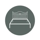 Doppelbett mit Kopfteil aus Eisenrohr, hergestellt in Italien – Kenzo Viadurini