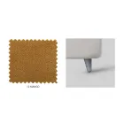 Doppelbett mit Kopfteil aus Öko-Leder oder Stoff, hergestellt in Italien – Buddy Viadurini