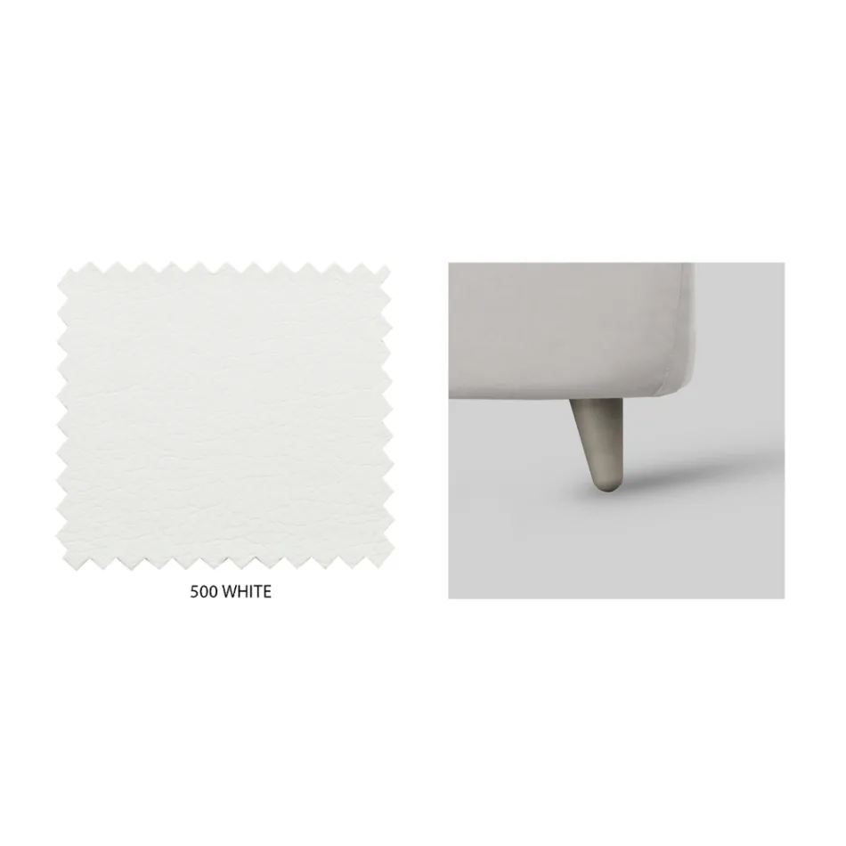 Doppelbett mit Kopfteil aus Öko-Leder oder Stoff, hergestellt in Italien – Buddy Viadurini