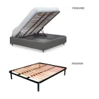 Doppelbett mit Kopfteil aus Öko-Leder oder Stoff, hergestellt in Italien – Buddy Viadurini