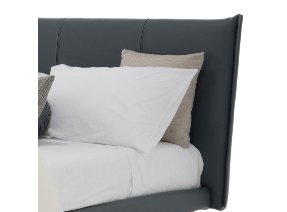 Luxuriöses Design-Doppelbett aus Öko-Leder oder Stoff, hergestellt in Italien – Generus Viadurini