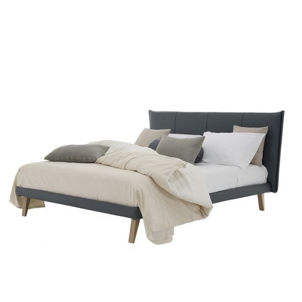 Luxuriöses design-doppelbett aus kunstleder oder stoff made in italy - generus