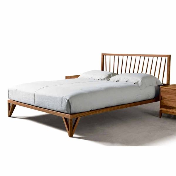 Doppelbett 160x200cm, basis aus massivem nussholz desing alain