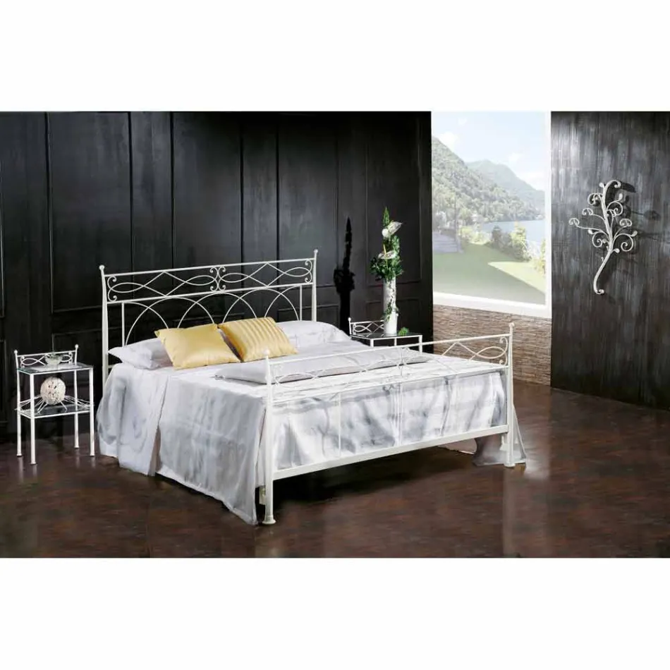 Doppelbett Schmiedeeisen handgefertigt Made in Italy Sydney 160x190 Viadurini