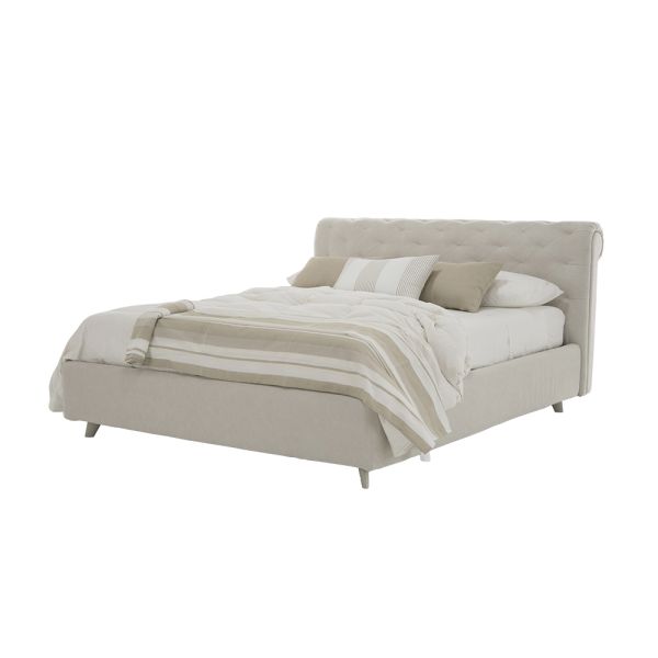 Gepolstertes design-doppelbett mit container made in italy - scarpetta
