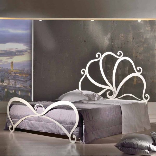 Doppelbett aus eisen mit kristall eden 160x190 cm in modernem design