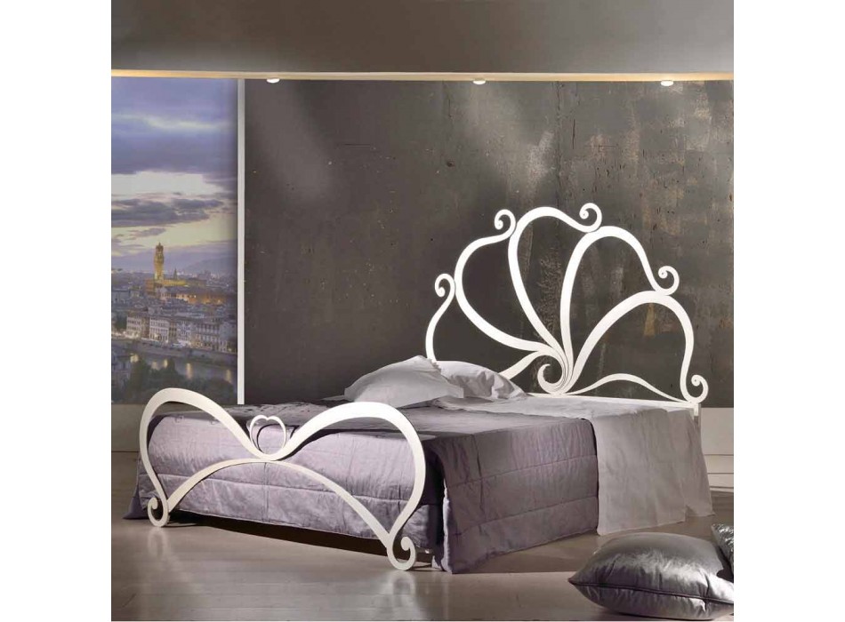 Design Doppelbett aus Eisen mit Kristalldekorationen Eden Viadurini