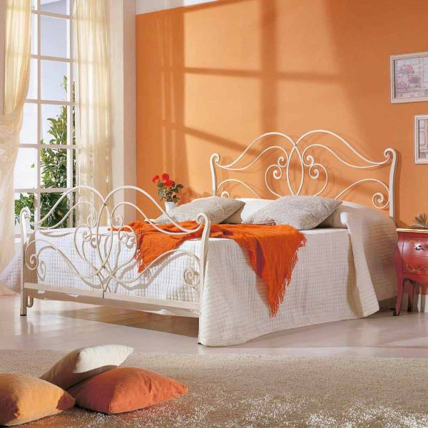 Design doppelbett aus schmiedeeisen allie 160x190 cm made in italy