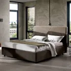 Modernes Design-Doppelbett mit plissiertem oder gestepptem Kopfteil – Alano Viadurini