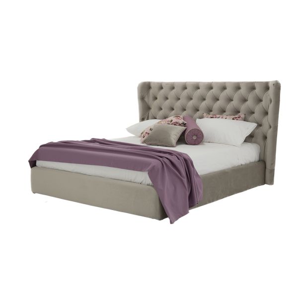 Luxus-doppelbett mit box und capitonnè-kopfteil made in italy - papero