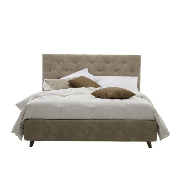 Gepolstertes luxus-doppelbett mit aufbewahrungsbox made in italy - zerrissen