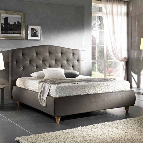 Gepolstertes doppelbett mit aufbewahrungsbox 160x190/200cm leone