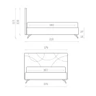 Gepolstertes Doppelbett mit Aufbewahrungsbox Made in Italy - Sonnenblume Viadurini