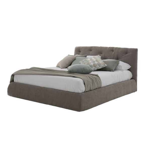 Gepolstertes doppelbett mit box aus kunstleder oder stoff made italy - nasenpolster