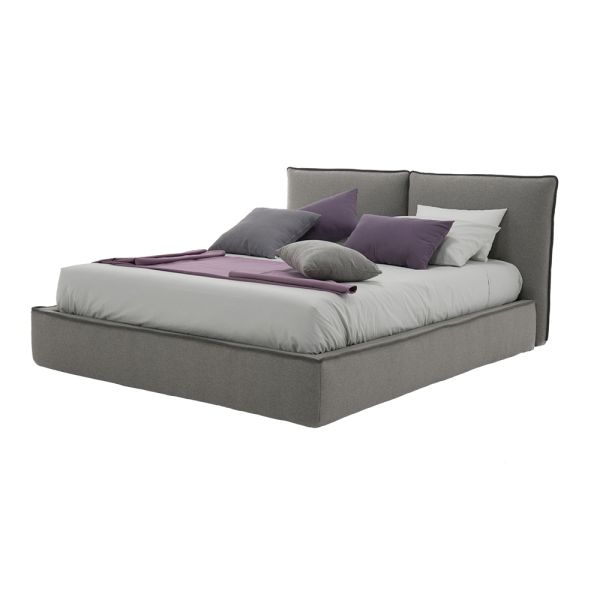 Gepolstertes doppelbett mit kommode aus kunstleder oder stoff – notre dame