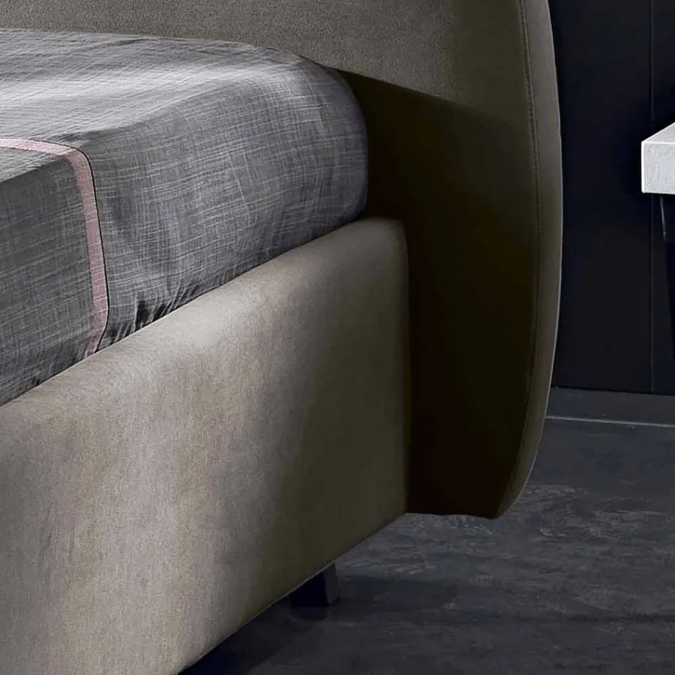 Gepolstertes Doppelbett mit modernen Behälter 160x190 / 200 Reby Viadurini